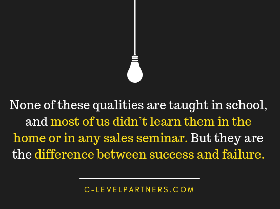 Successful salespeople do not learn qualities in school or in sales seminars - C-LevelPartners